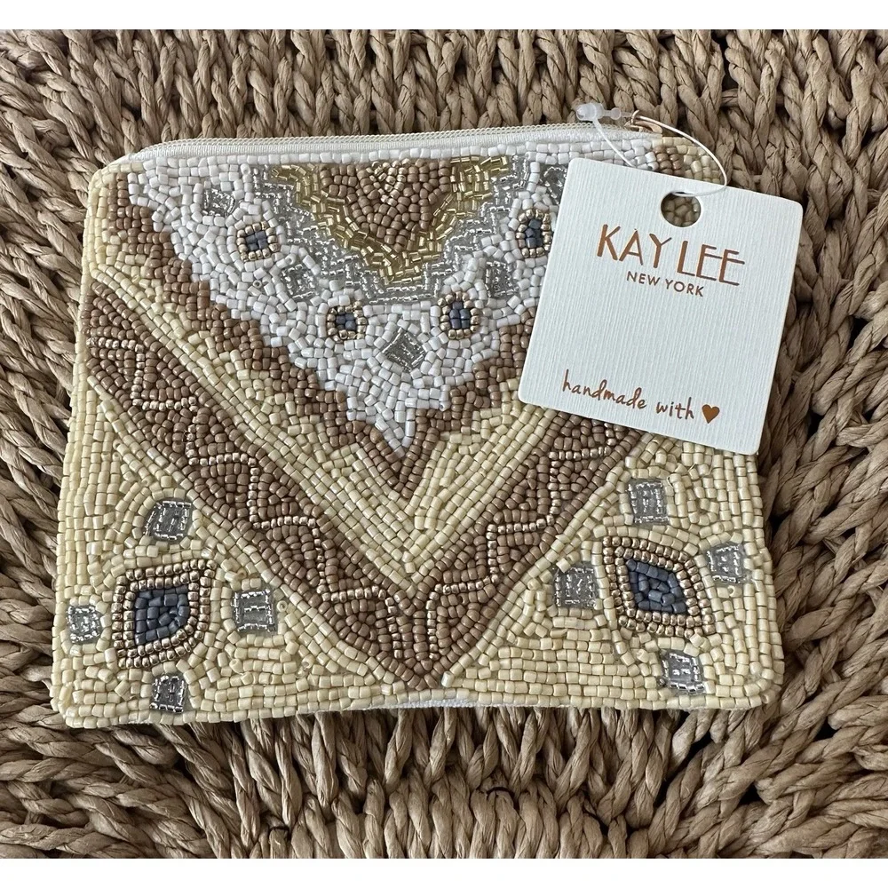 Kay Lee New York‎ Wallet Abstract Beaded Bag Clutch Geometric Art New